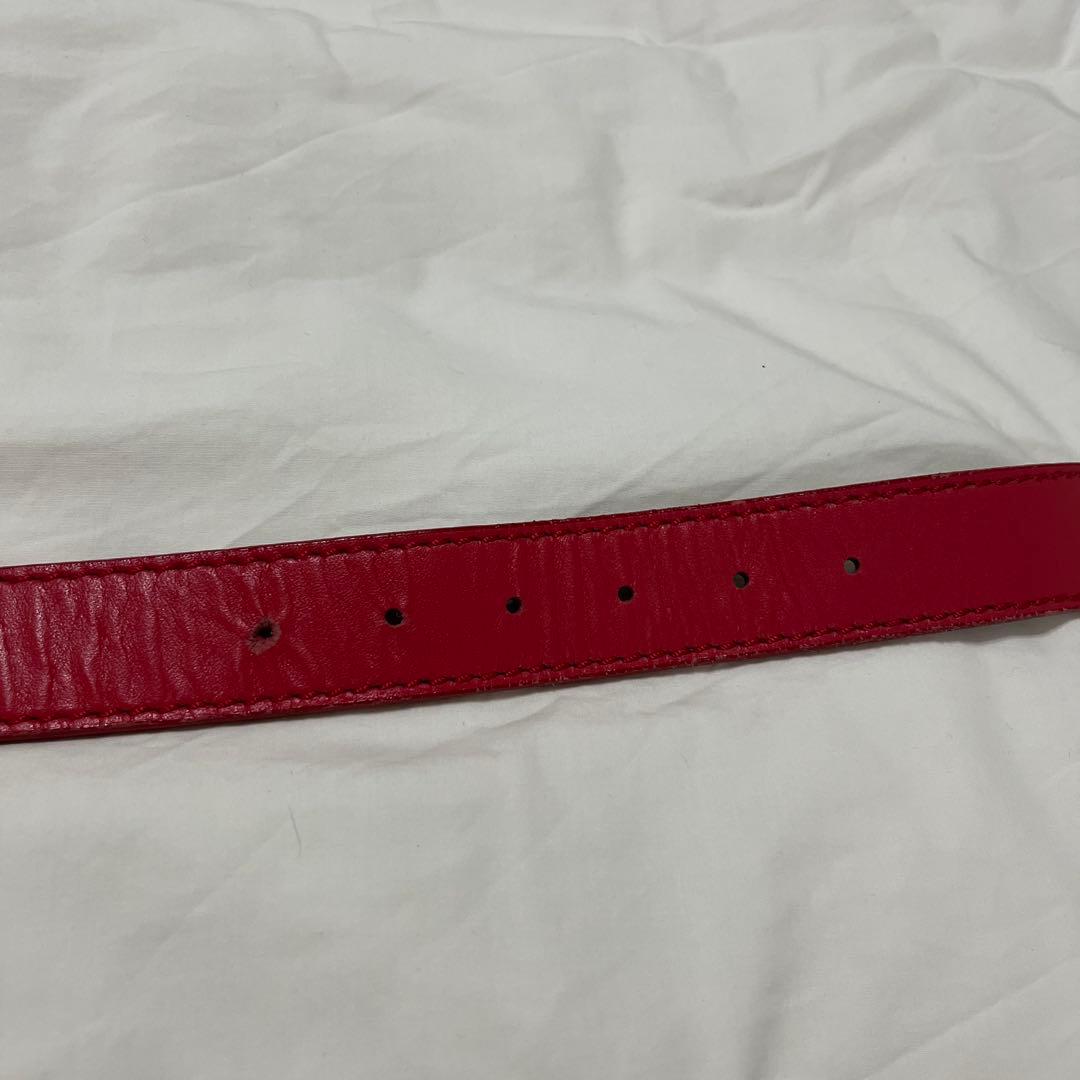 vivienne Westwoodバックル　ベルト　シルバー　レッド　レザー