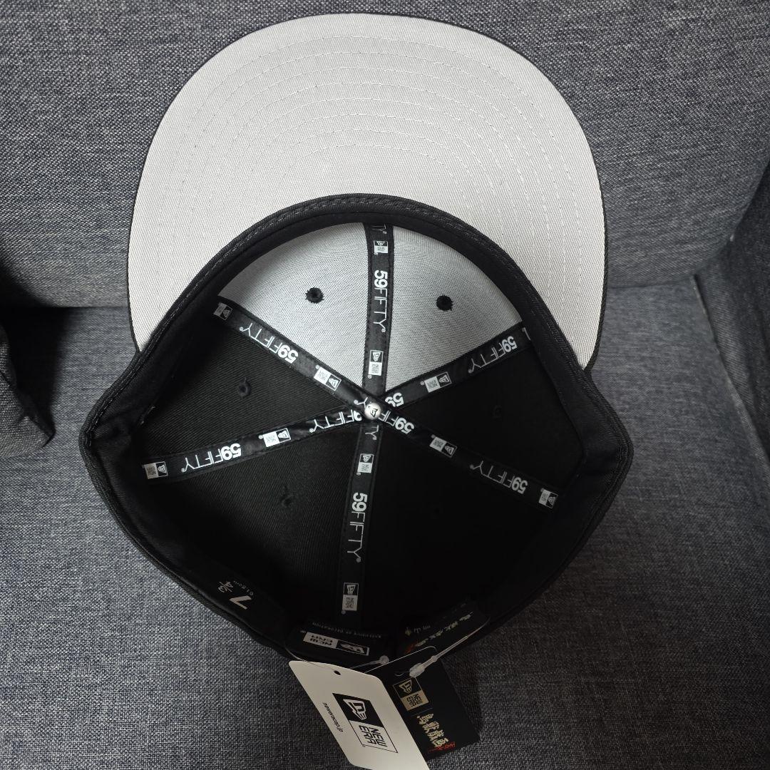 new era 59FIFTY 鳥獣戯画 フラッグロゴ ブラック 7 3/4