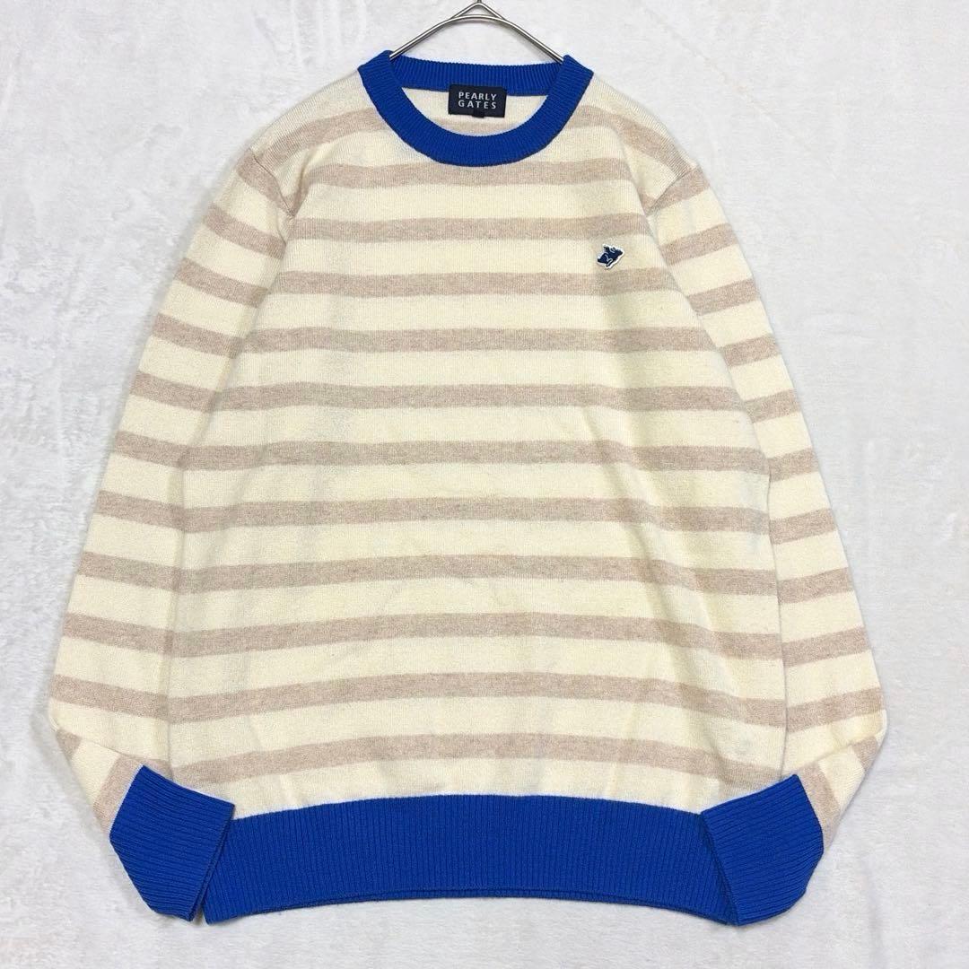 パーリーゲイツ ゴルフウェア 長袖 ニット カシミヤ100% セーター ボーダー