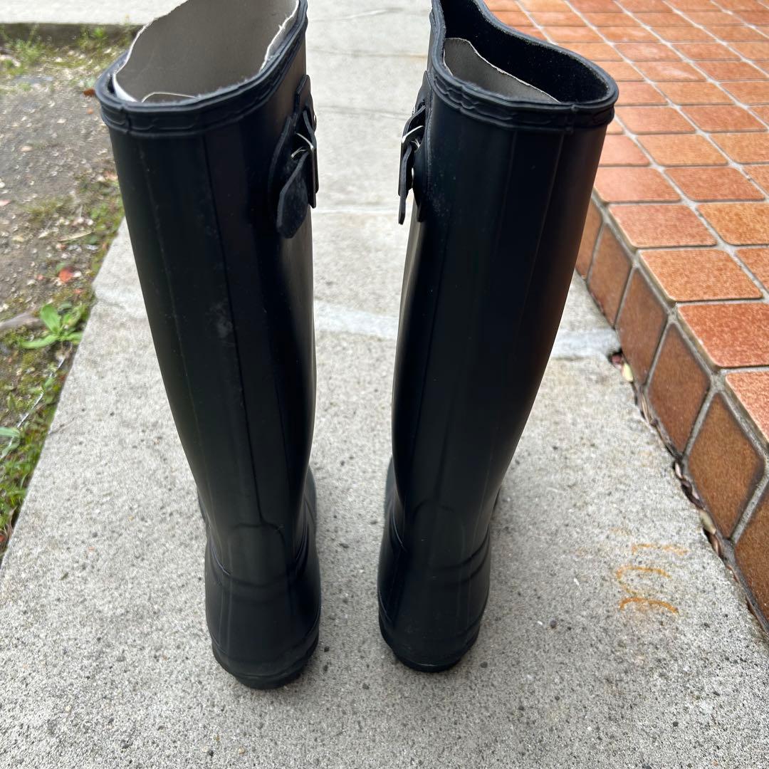 HUNTER ブラック 長靴 バックル付き 24cm