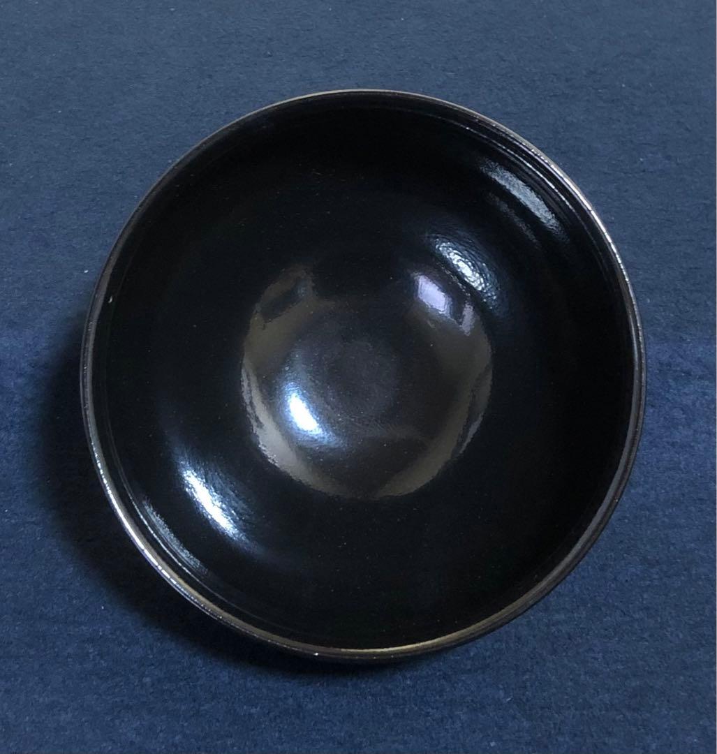 《R》茶道具 黒仁清七宝 数茶碗10客揃 昌山造 共箱 260209け1
