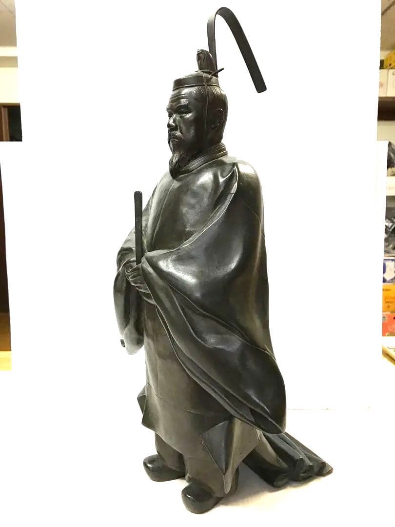 [高秋作]銅製:貴人像置物