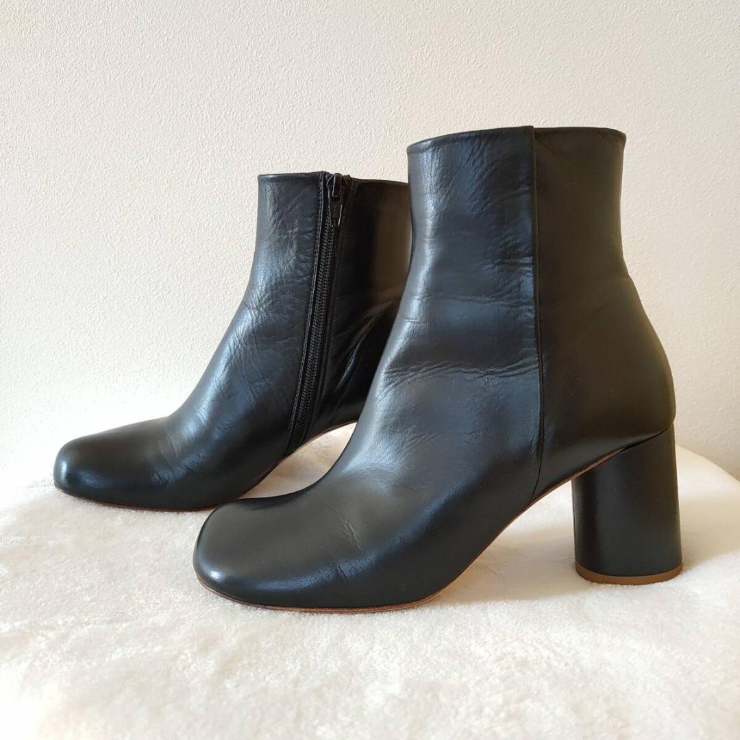 美品 アンスクリア INSCRIRE レザーブーツ ショートブーツ レディース