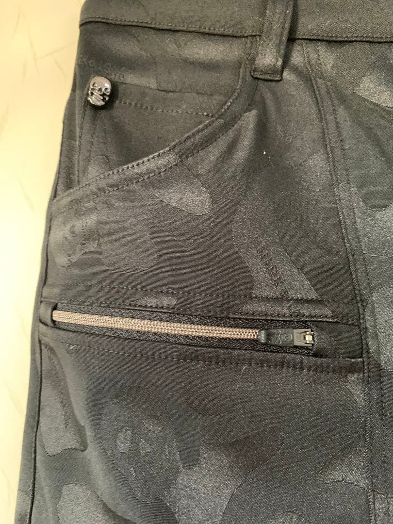 マークアンドロナ　ブラックカモフラージュ スリムフィットパンツ