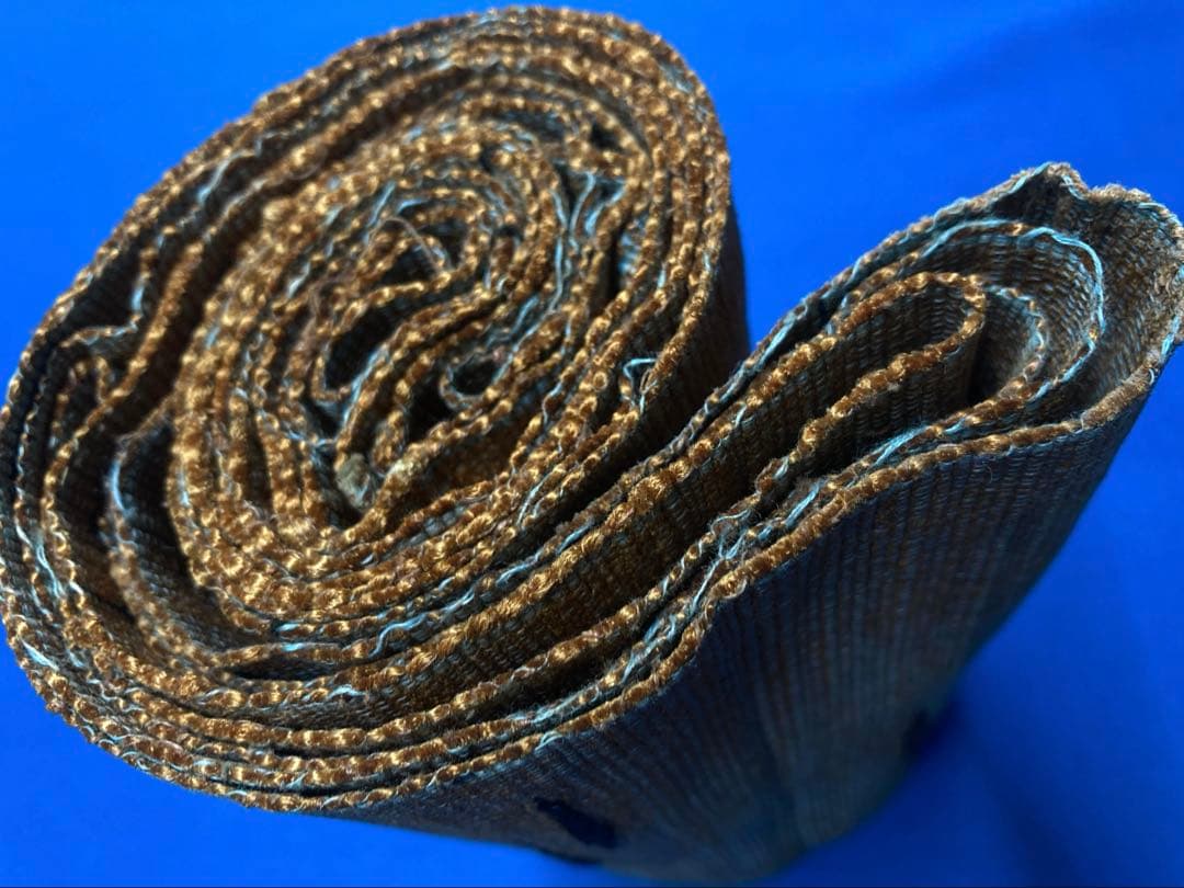 Os533 裂織 半幅帯 茶色