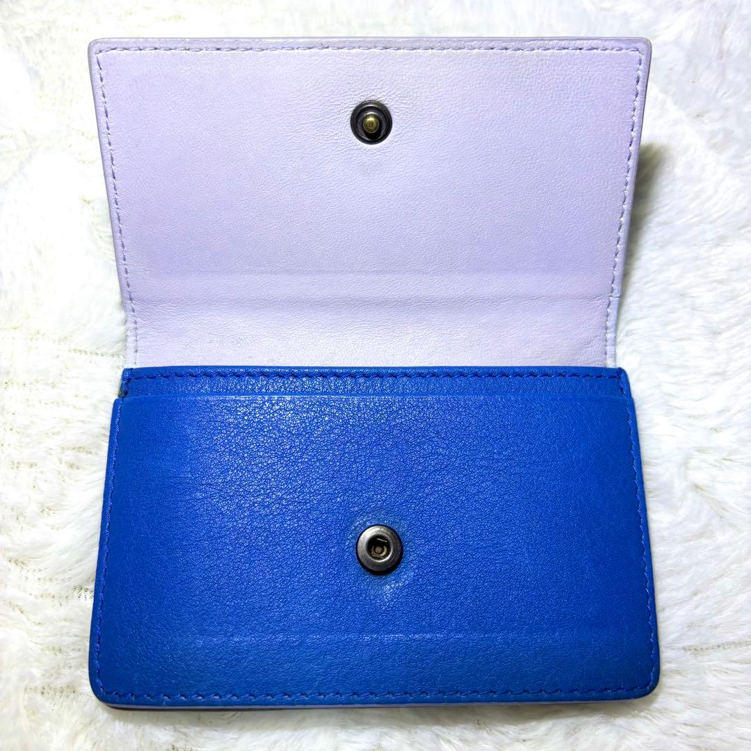 【レア✨】BOTTEGA VENETA イントレチャート 名刺入れ ブルー 青