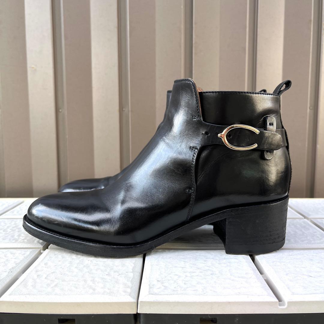 37 SARTORE ショートブーツ　ブーティ　黒　レザー　ファスナー　24