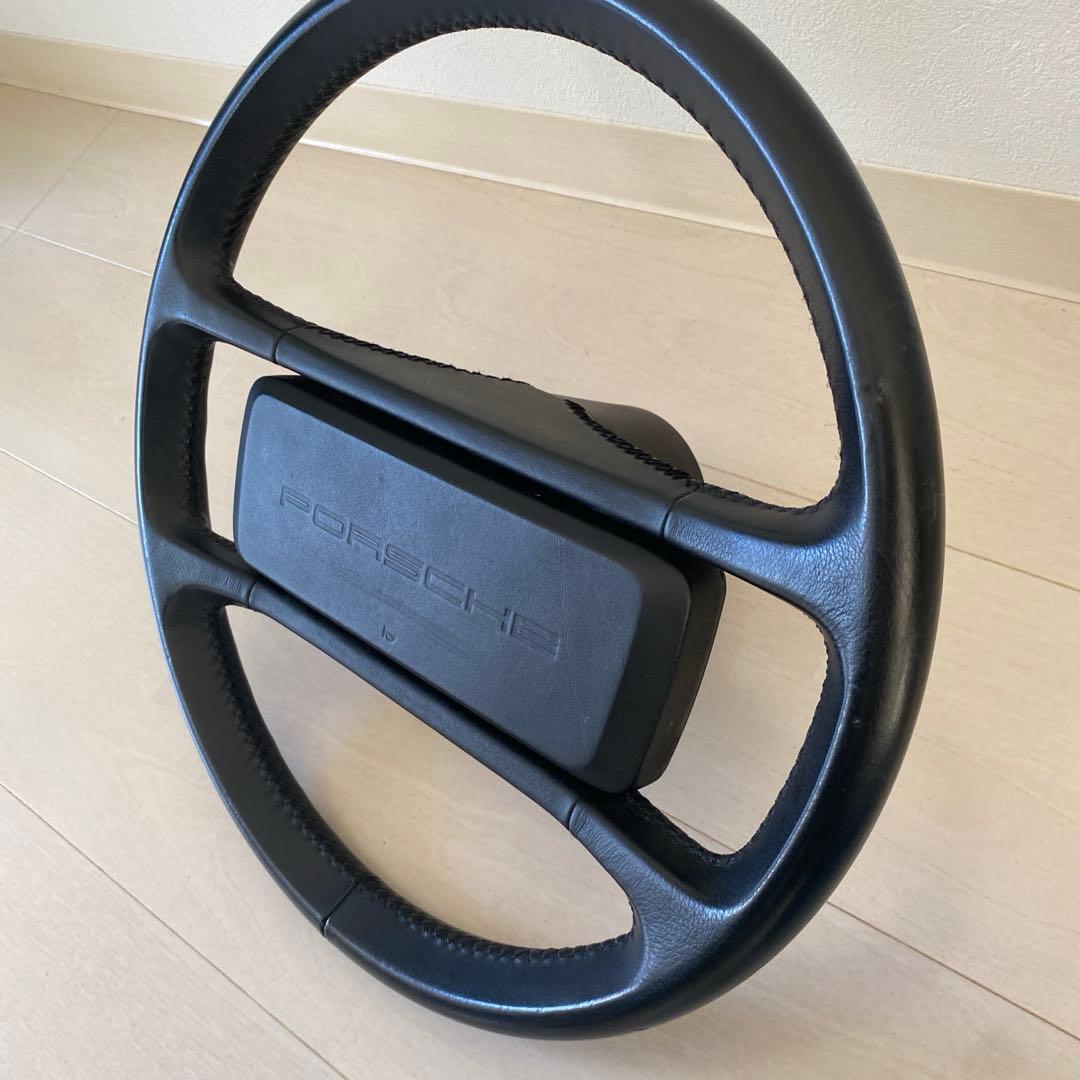 超美品★ポルシェ 91年　964 純正ステアリング黒