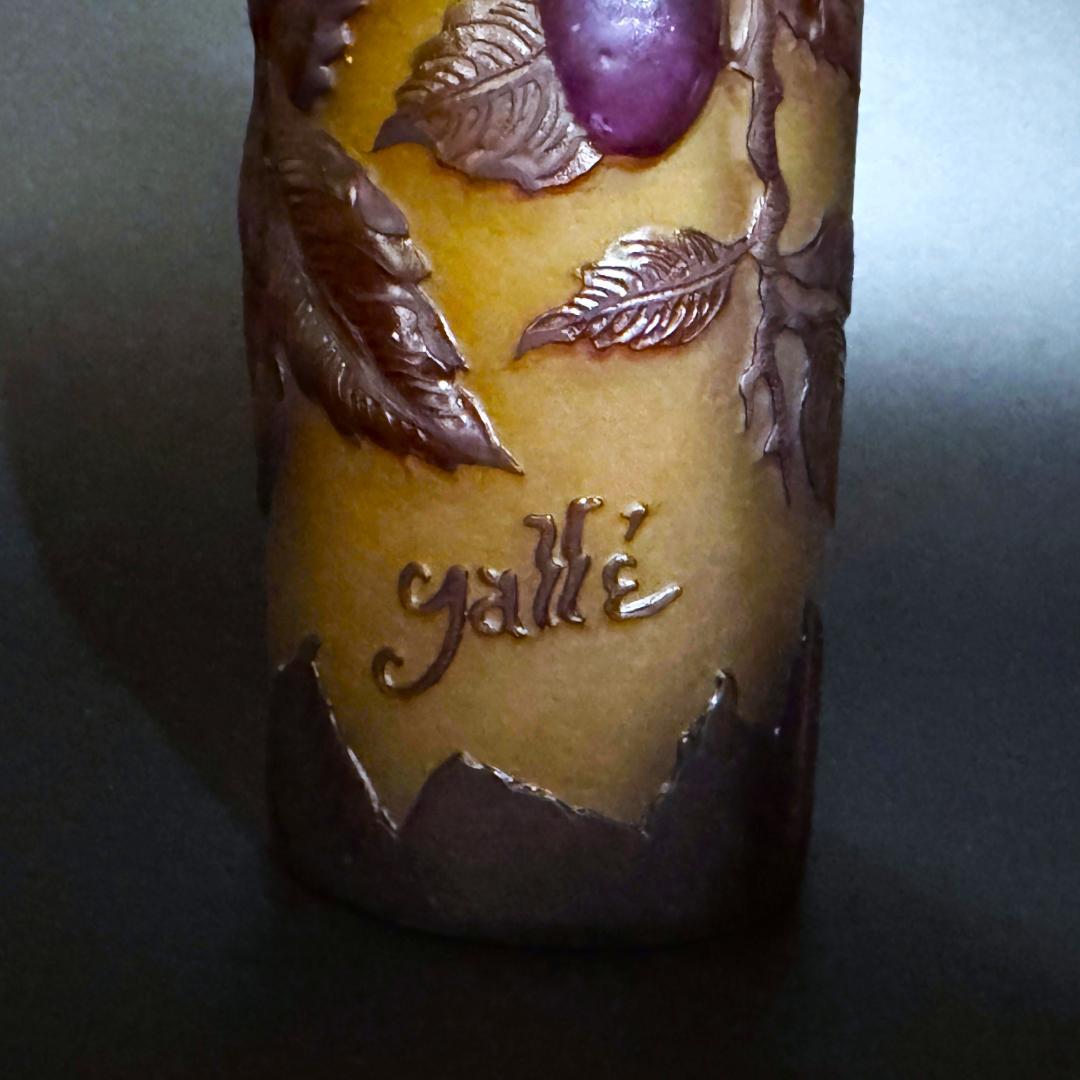 【美品】エミール・ガレ★red and gold with prunes