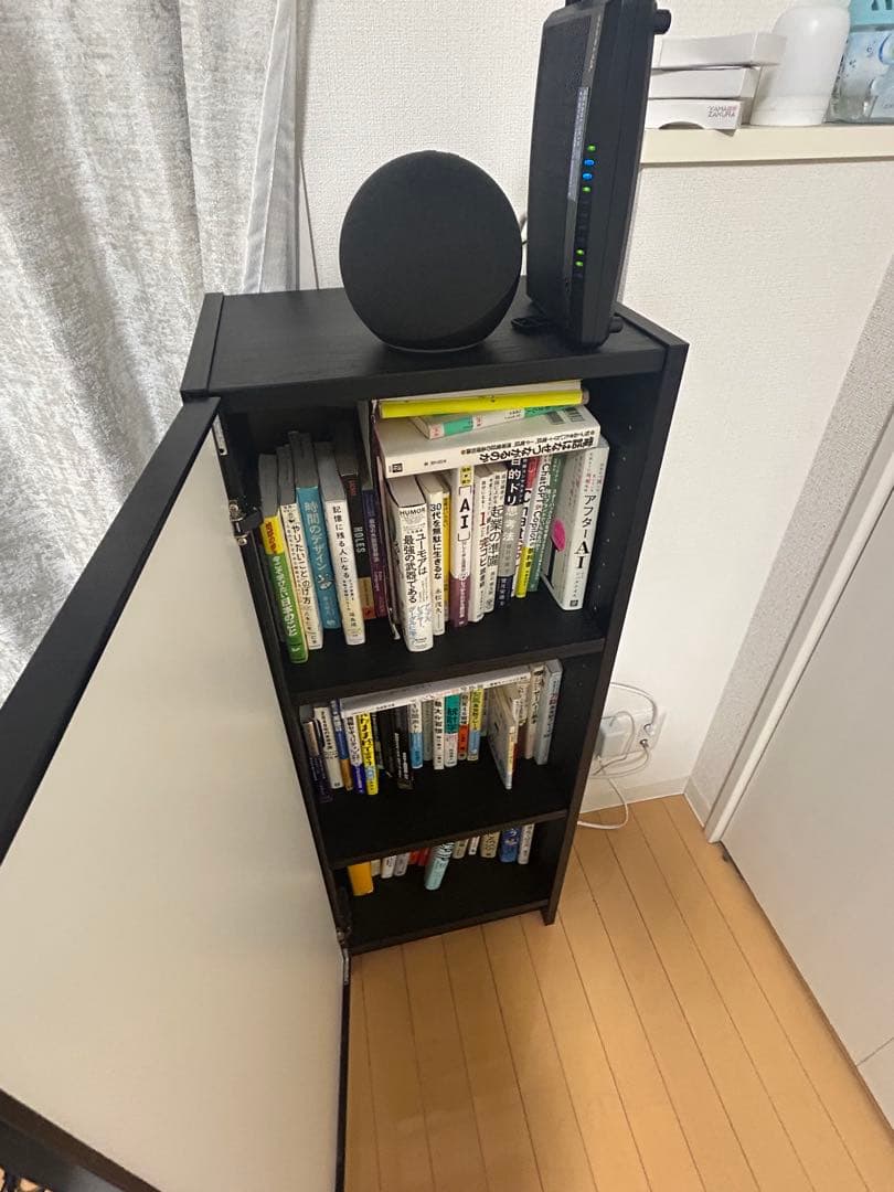 IKEA BILLY 本棚3段　扉付き　黒　木製　40×28×106（cm）