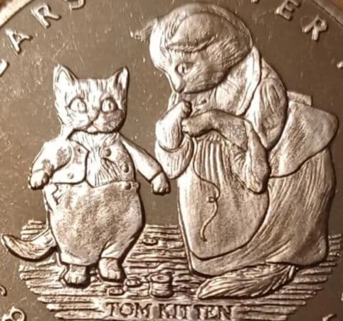 ピーターラビット誕生100周年記念 1993年 1クラウン 大きめの白銅貨6点