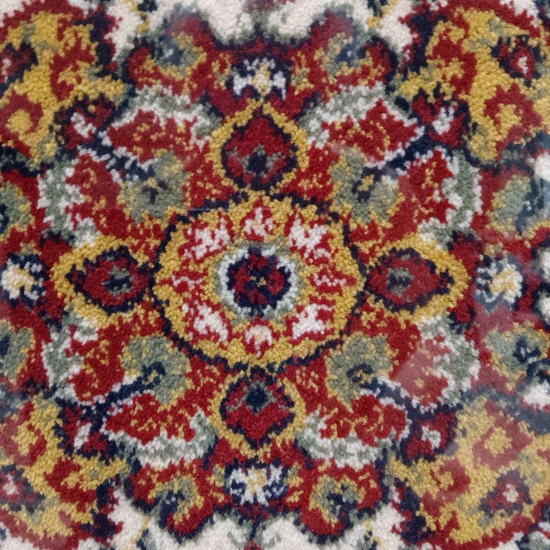 ペルシャ絨毯　イスファハン製　シルク/手織り　アクリル板特注額装