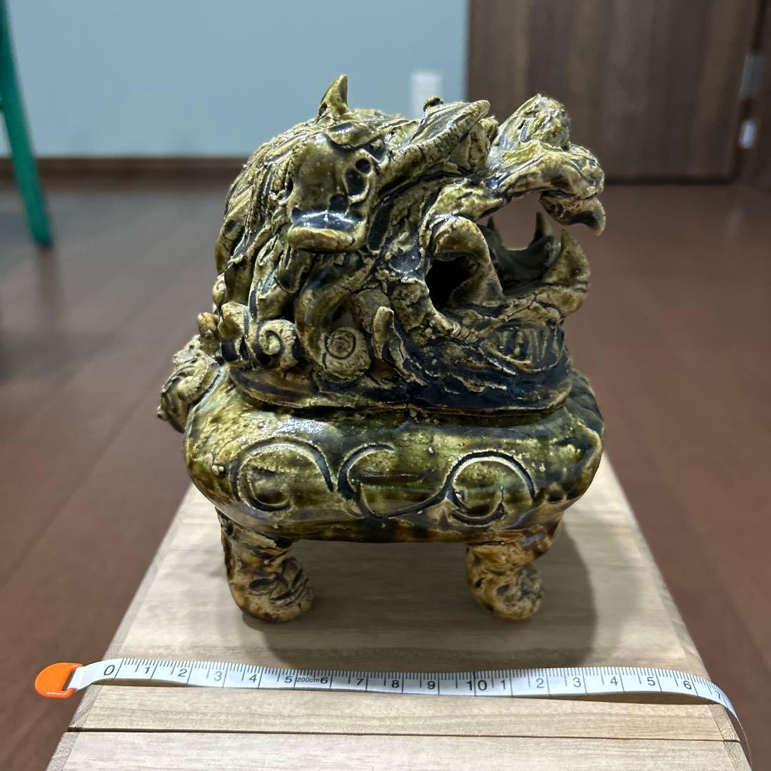 陶器製獅子香炉 約10cm