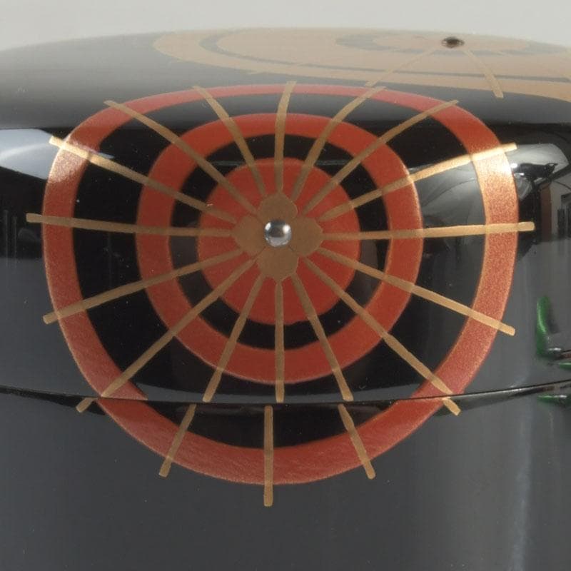 茶道具　山中塗　熊谷秀穂作　傘蒔絵　中棗　共箱　V　9489