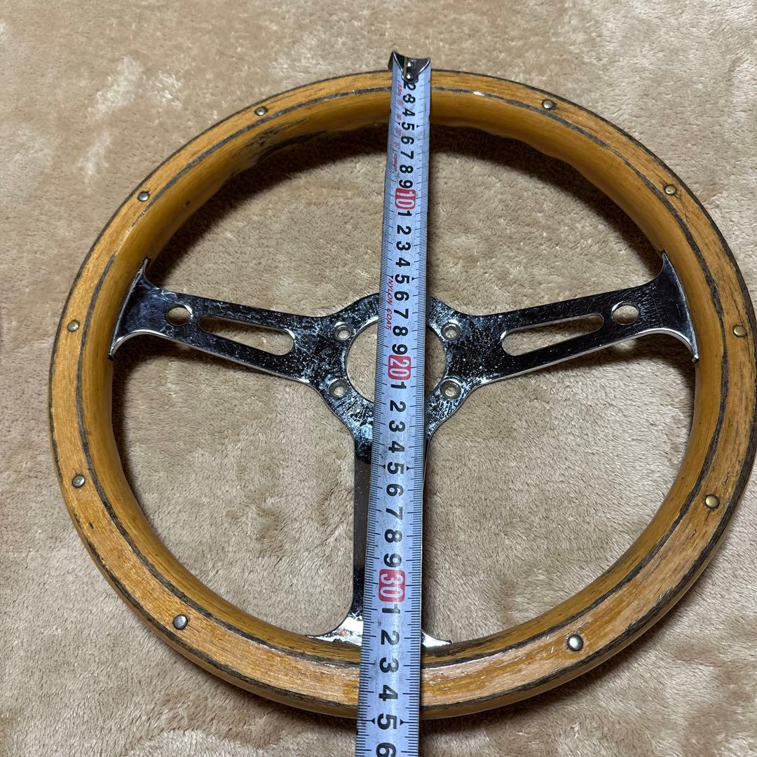 ウッドステアリング 3スポーク 35cm ヴィンテージ
