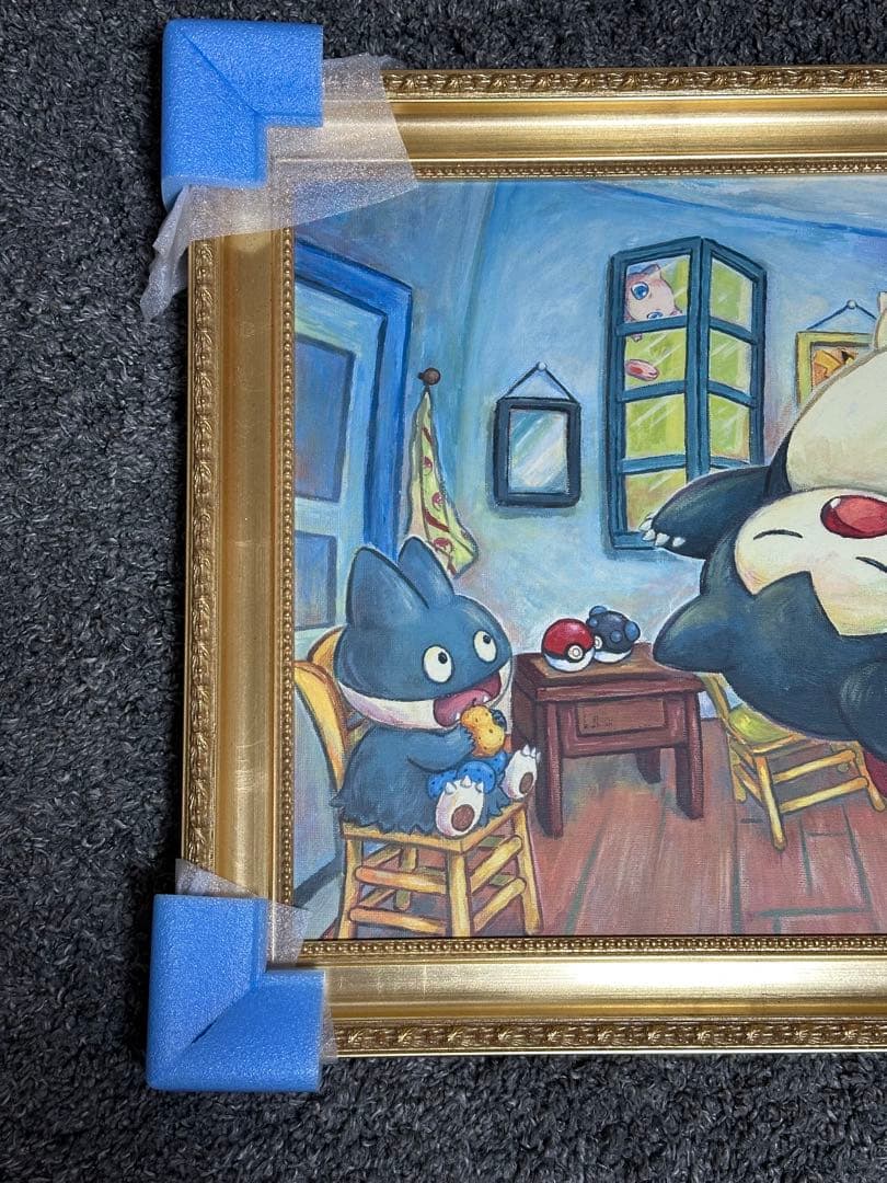 ゴッホ キャンバスアート　カビゴン 金枠　Mサイズ