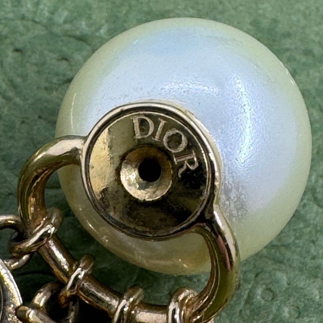 DIOR パール トライバル 片耳ピアス ラインストーン付き 070883