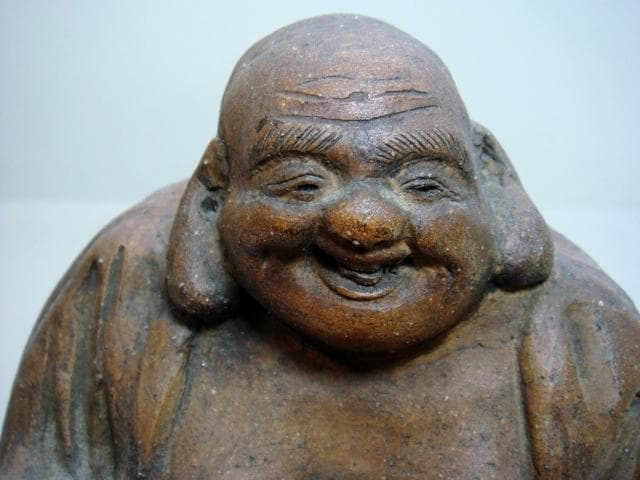 置物■古い備前焼の布袋様(江戸期)古備前 布袋さん 七福神 古民具 時代物 骨董