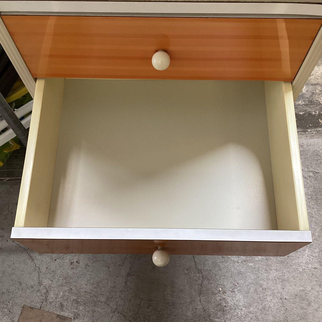 昭和レトロ 本棚 引き出し4段 レトロポップ 食器棚 飾り棚 シェルフ オレンジ