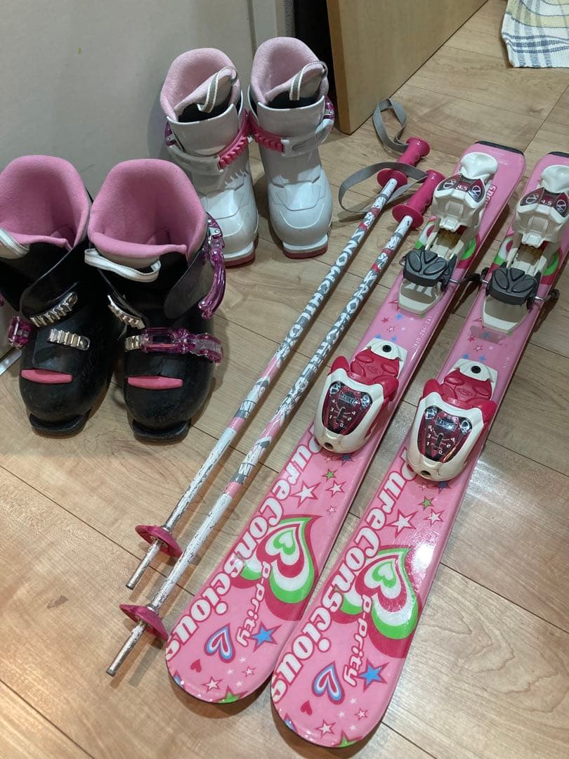 子ども用スキー板とブーツ16cmと20cmのセット