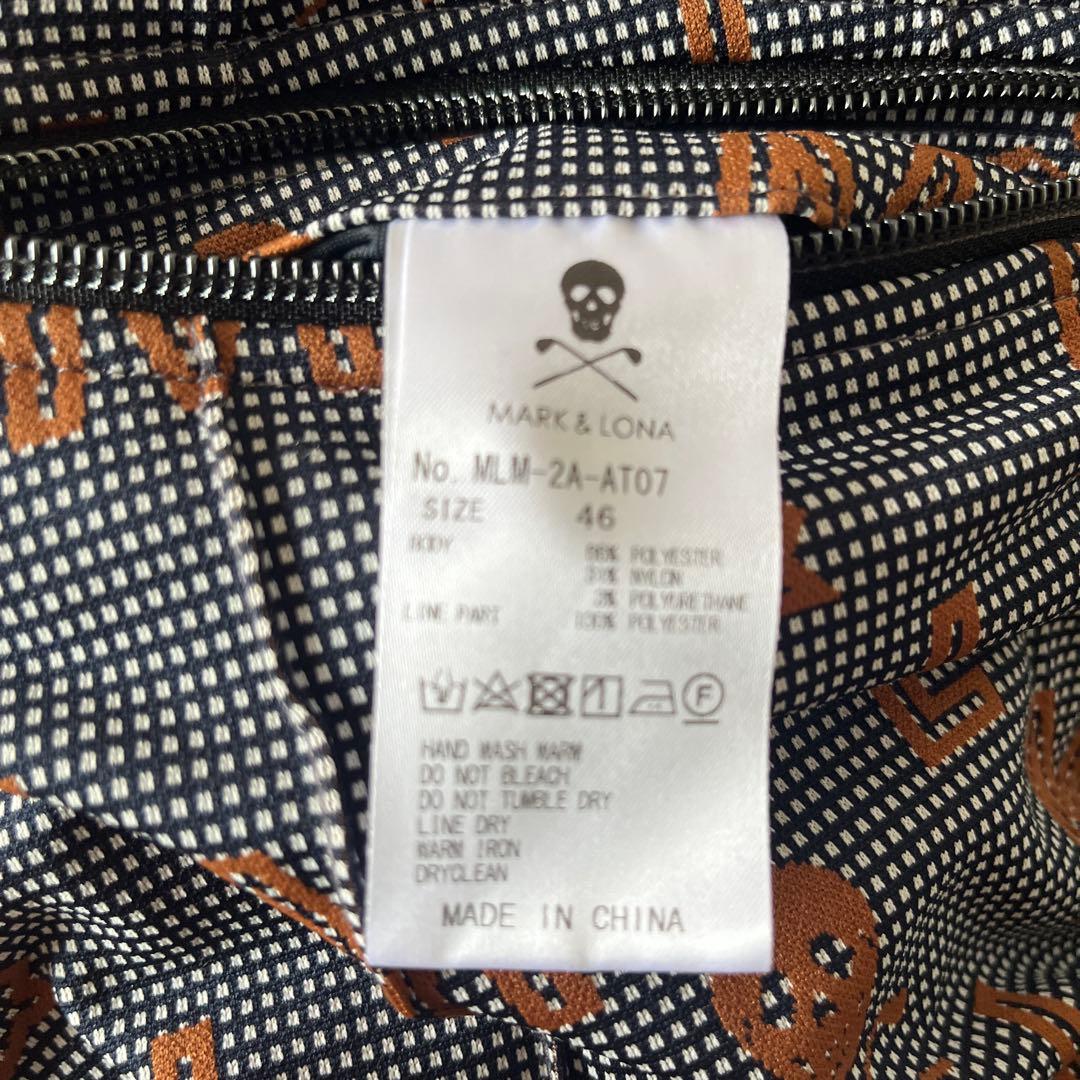 新品タグ付 MARK & LONA スカルデザインパンツ 46 ネイビー