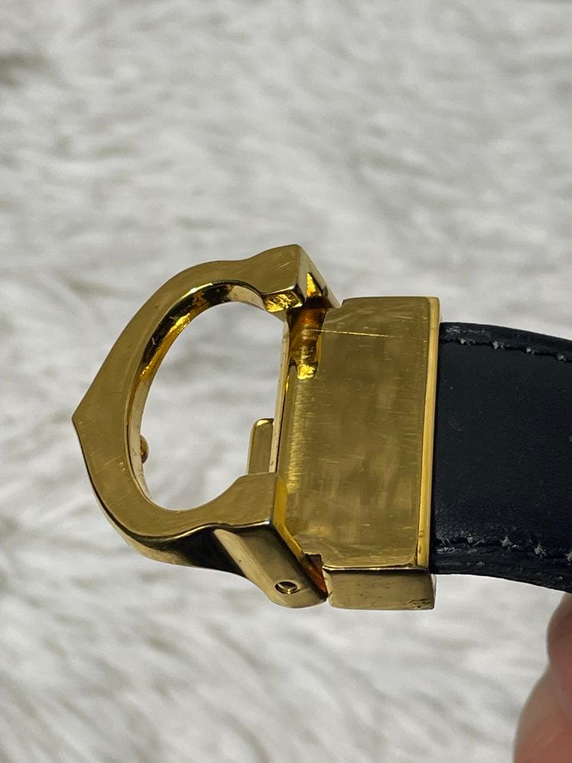 カルティエ must de Cartier 本革　レザーベルト 黒 ゴールド金具