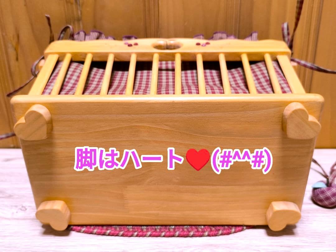 ⭐アメリカンカントリー雑貨♥脚付き木製バスケット✳️りんご(内カバー▪飾り付き)