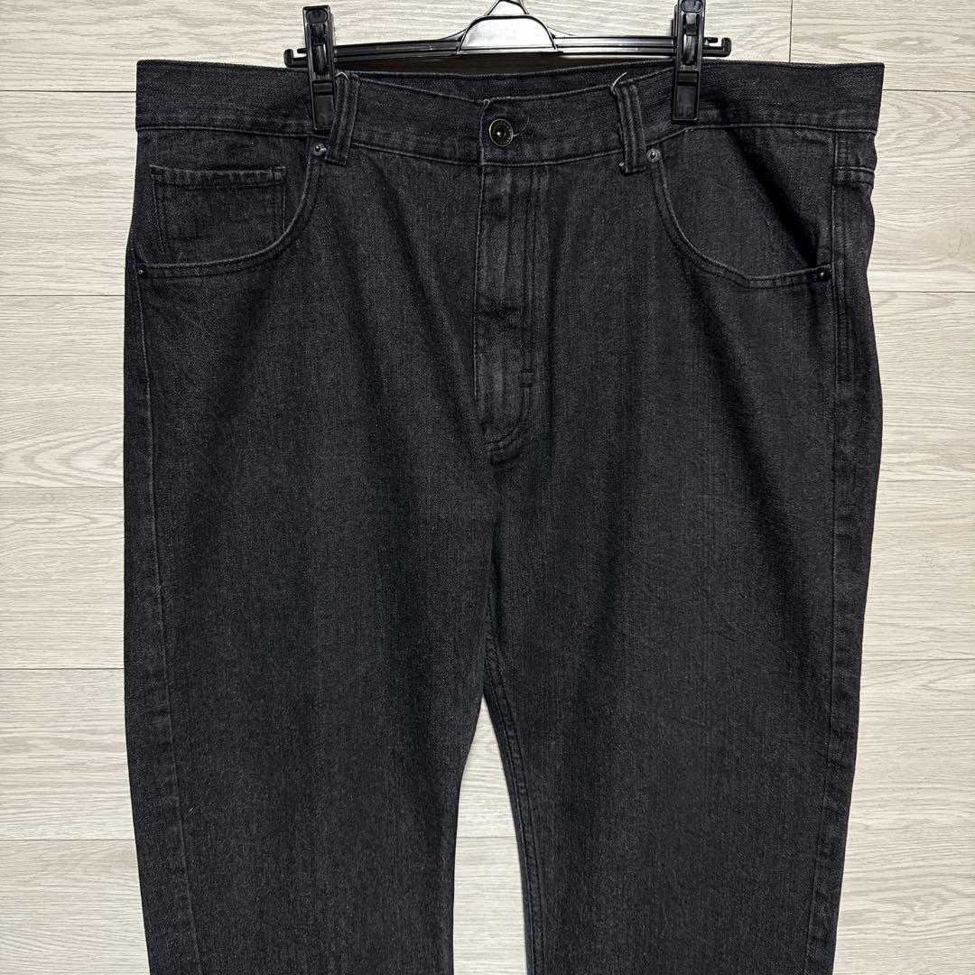 00s ROCA WEAR 先染め ブラックデニム 刺繍 W44 極太 バギー