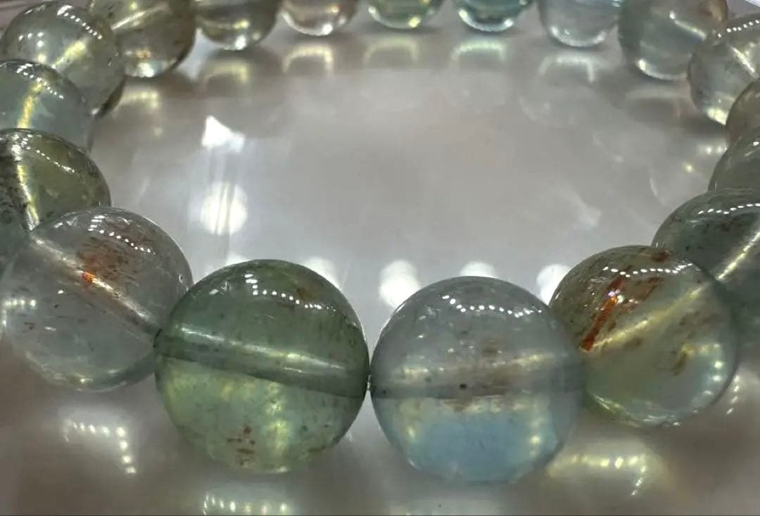 【高品質】サンストーンアクアマリン11mmブレスレット