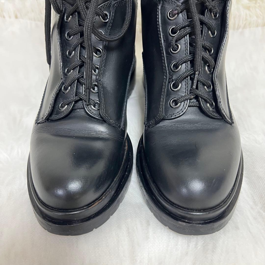 セルジオロッシ　スタッズワークブーツ　ショートブーツ　レースアップ　サイドジップ