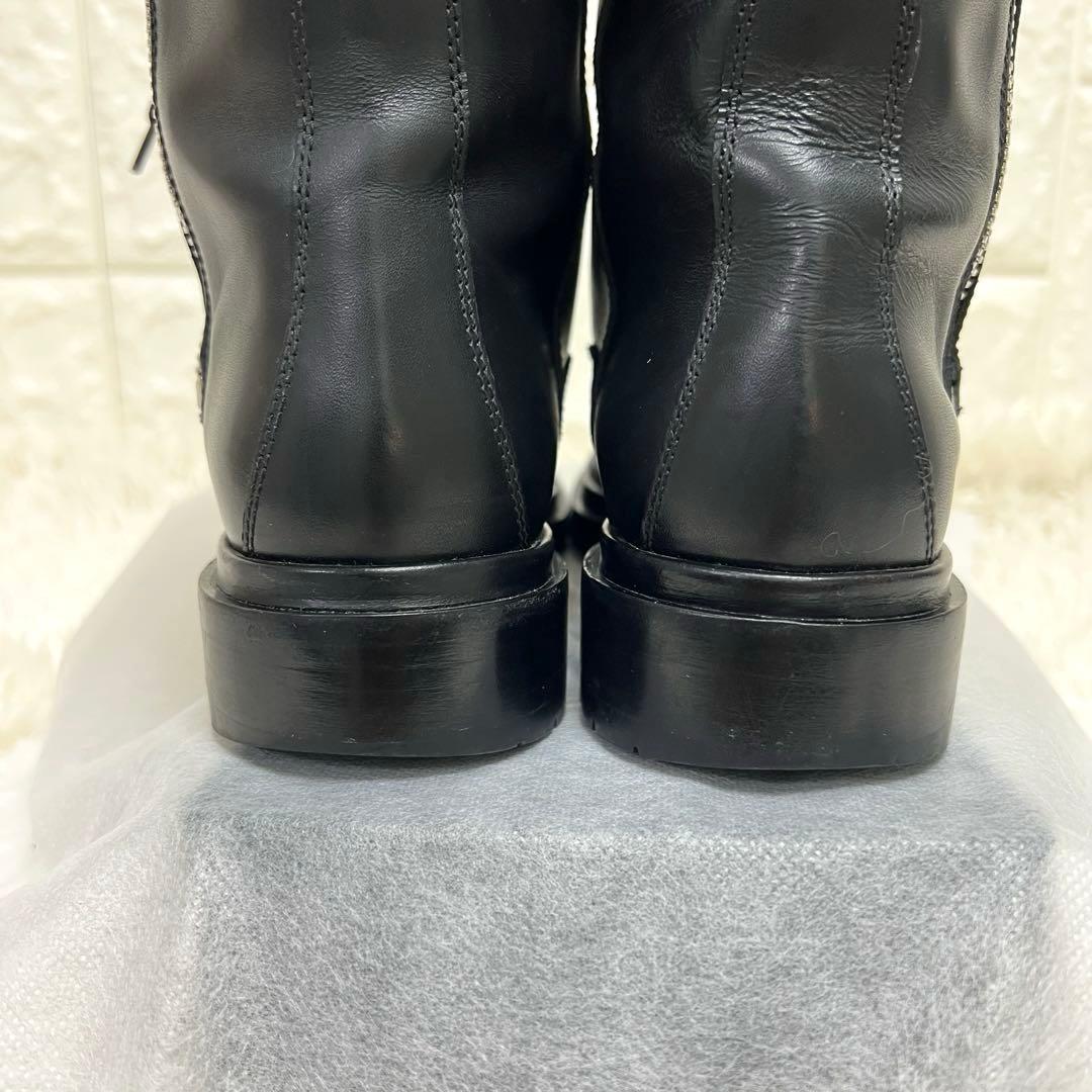 セルジオロッシ　スタッズワークブーツ　ショートブーツ　レースアップ　サイドジップ