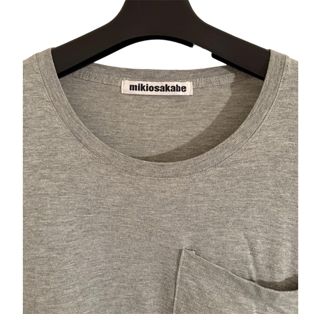 ミキオサカベ　mikiosakabe グレー　半袖ミニワンピース