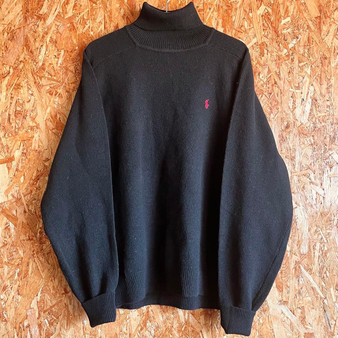 未使用タグ付き 90s Ralph Lauren タートルネックニット ウール