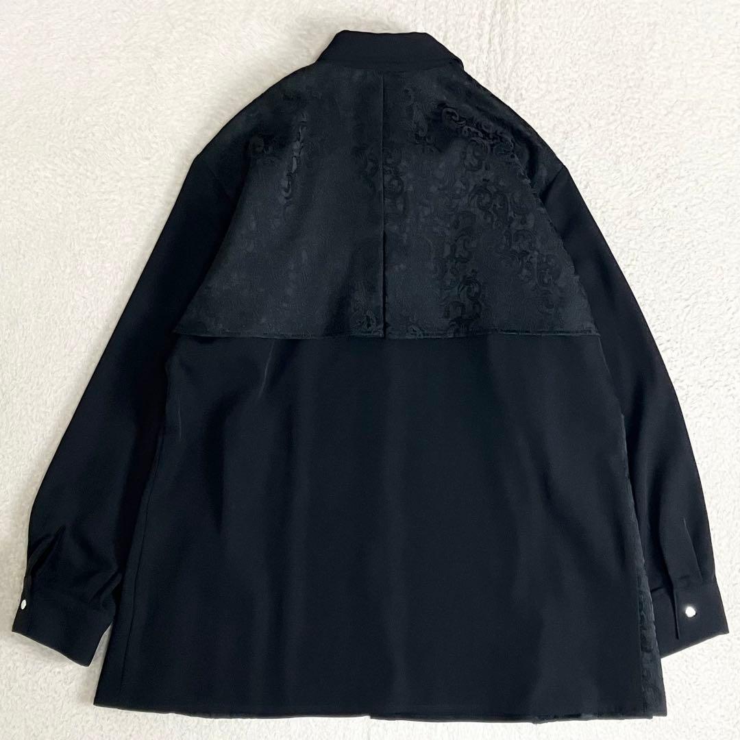 HARE ハレ　ジャガードキリカエプリーツシャツ　ブラック 長袖　F 匿名配送