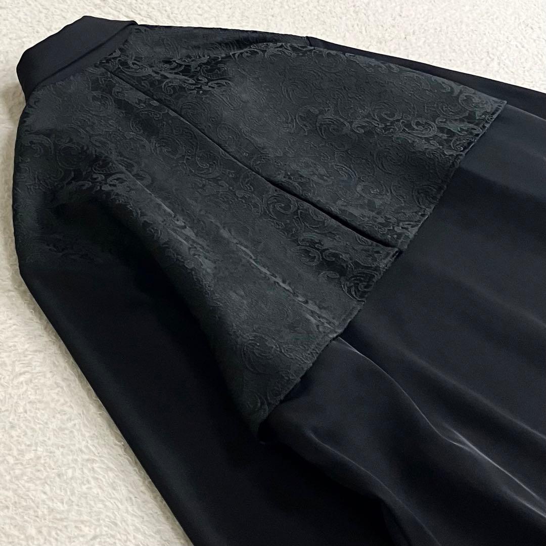 HARE ハレ　ジャガードキリカエプリーツシャツ　ブラック 長袖　F 匿名配送