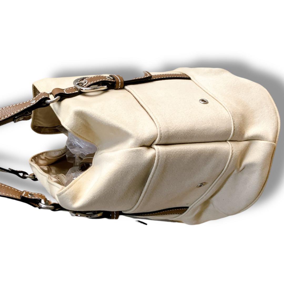 バーバリーブルーレーベル ホースロゴ 希少 トートバッグ クリームベージュ