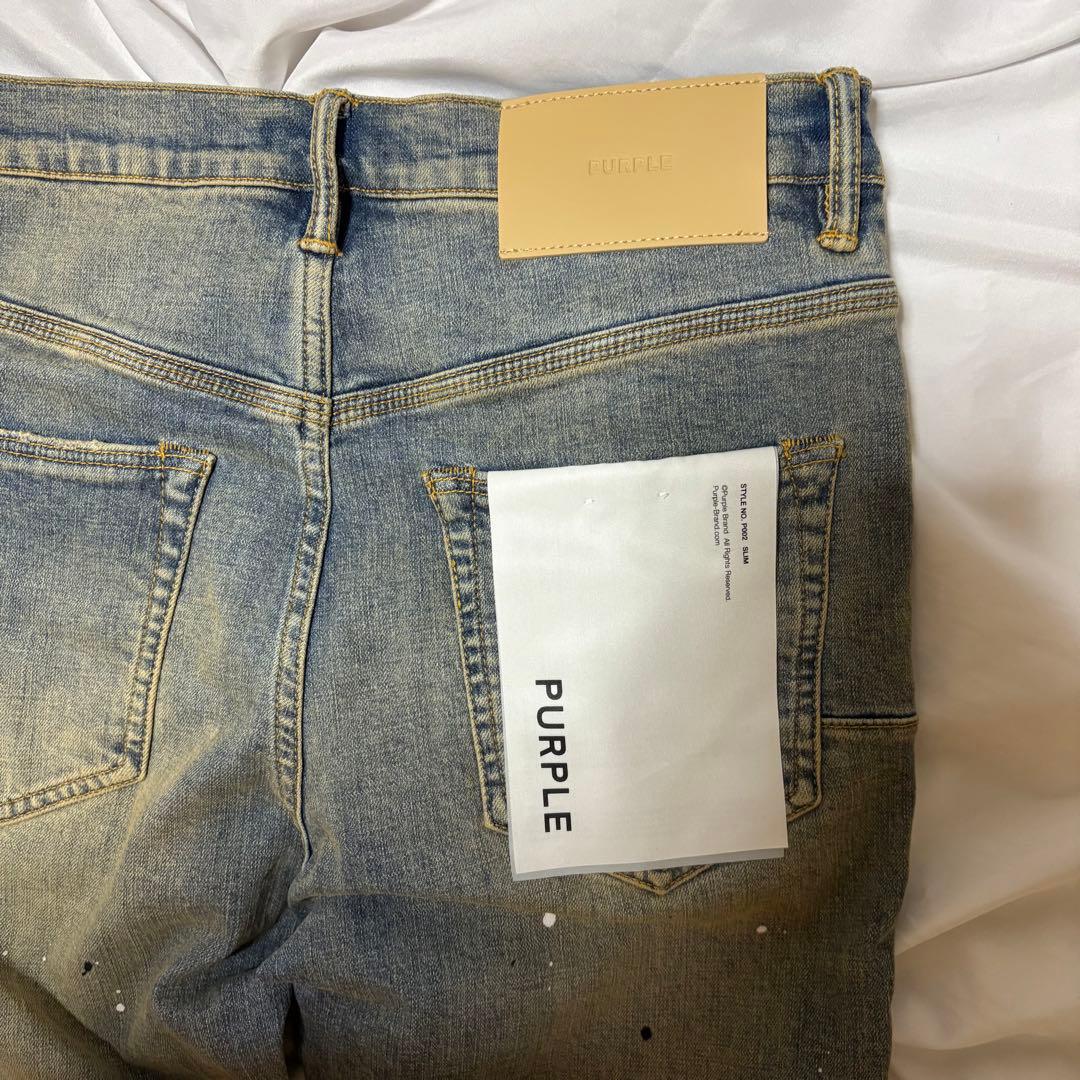 希少 即完売サイズ 30前後タグ パープルブランド ダメージ デニム