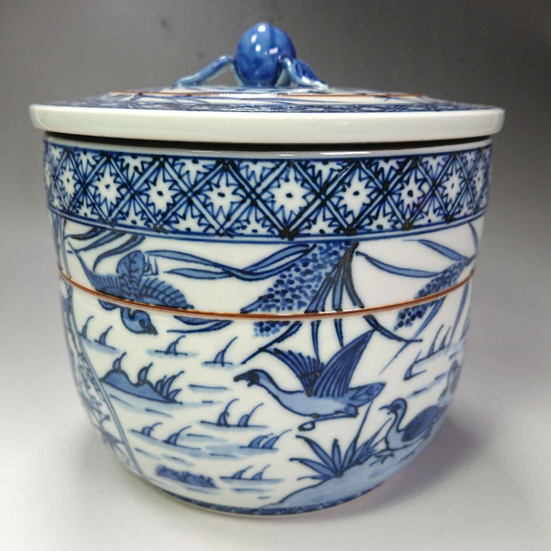 Ｓ２４６ 水指 『祥瑞花鳥画』『叶松谷造』『桃摘み』共箱 茶道具