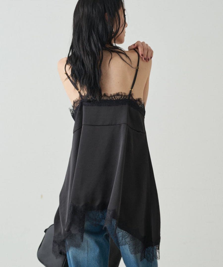 【新品未使用】ラウンジドレス　レースキャミ　ブラック