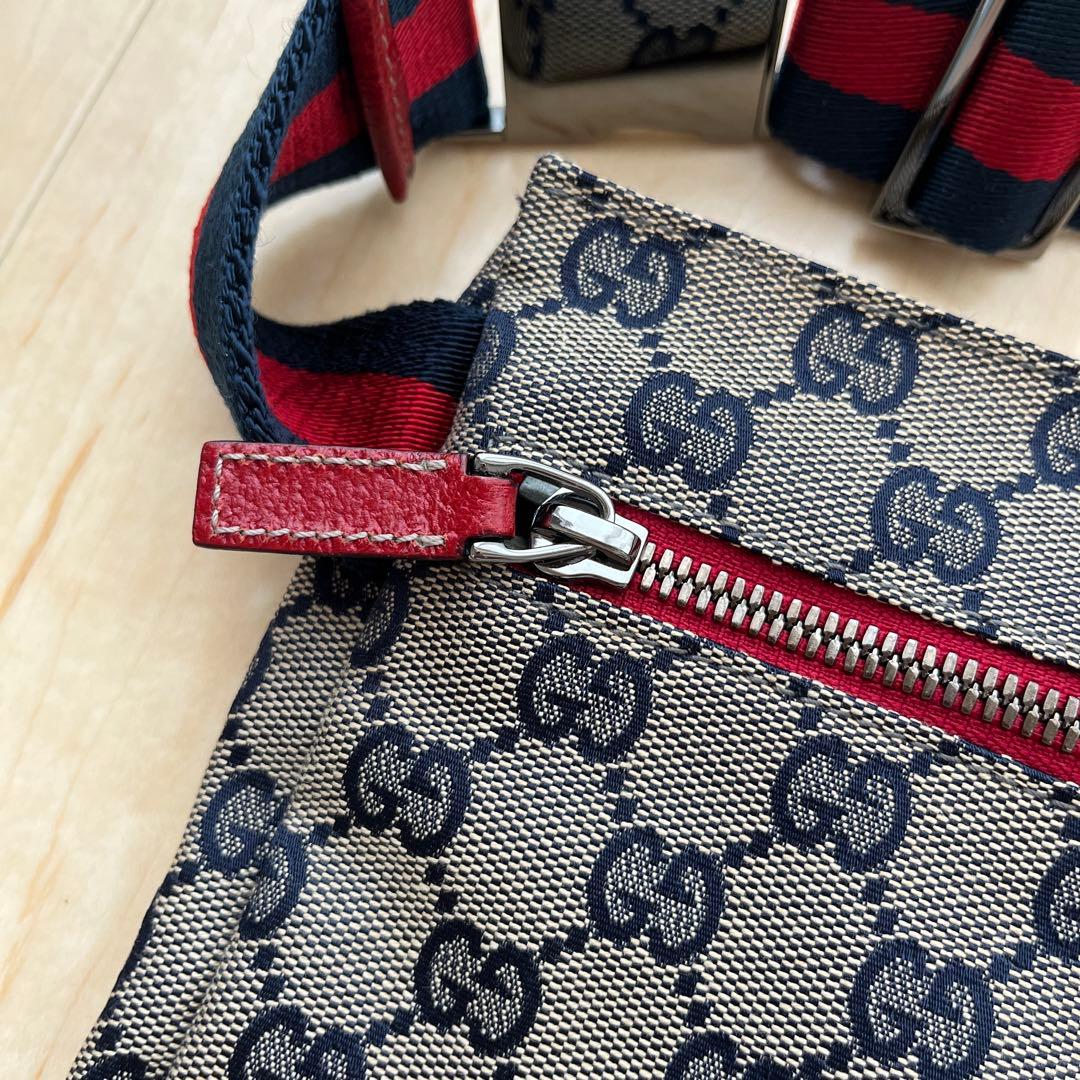 GUCCI グッチ GGキャンバス シェリーライン ウエストバッグ