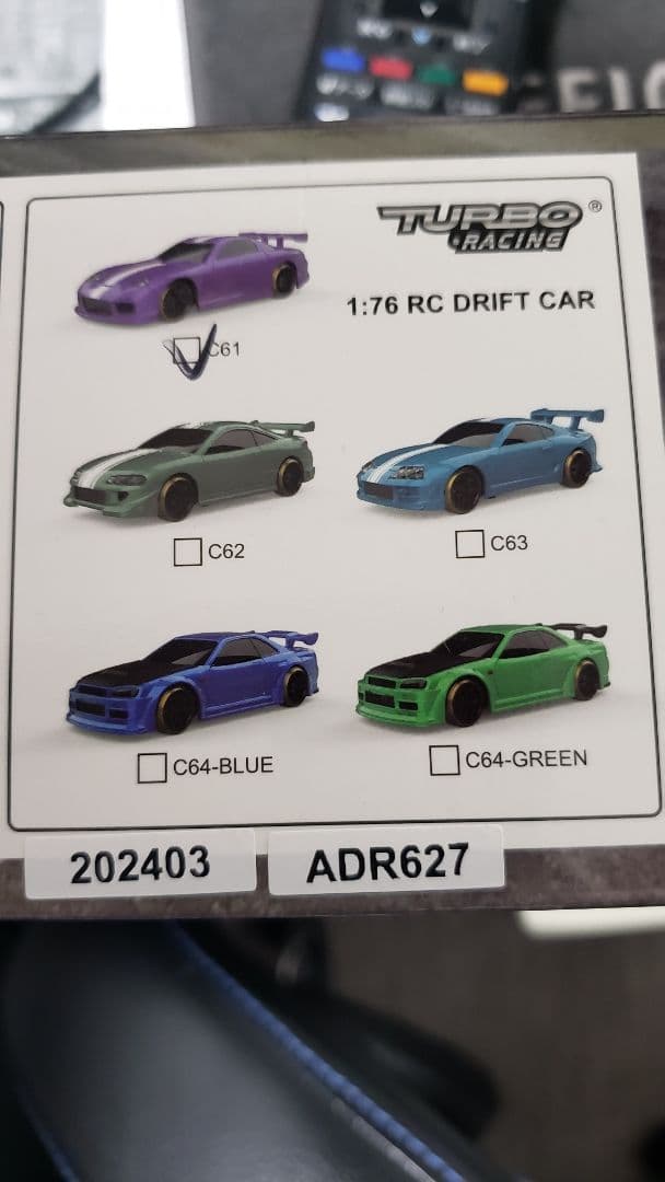 Turbo Racing 1/76 C61 ジャイロ・LED搭載ドリフトRC