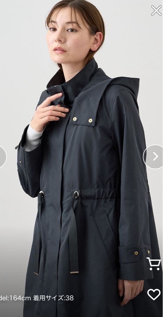 ANAI ブライトツイルライナー付モッズコート　38