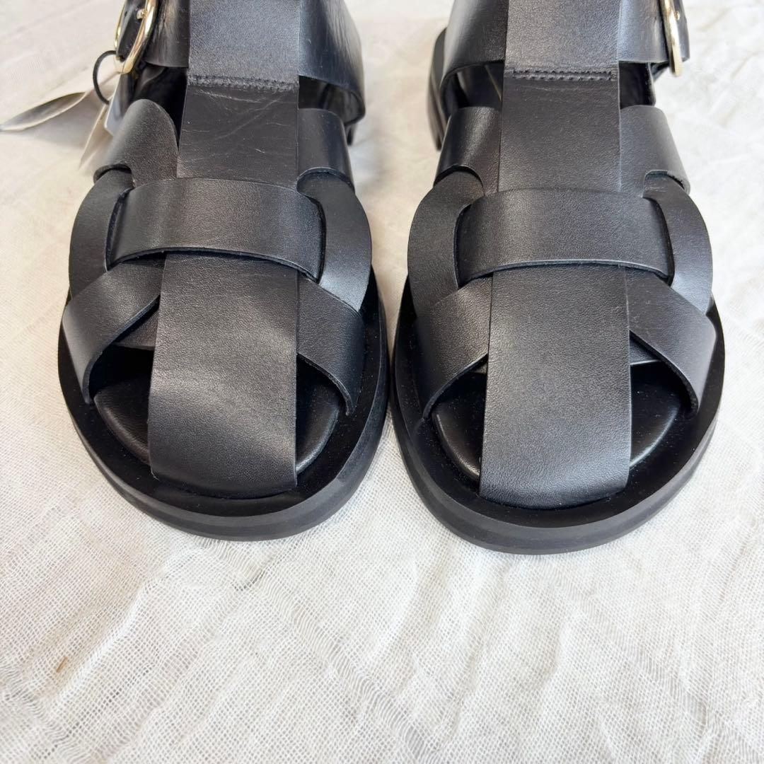 【新品未使用タグ付】 ZARA (ザラ) グルカサンダル フラット ブラック