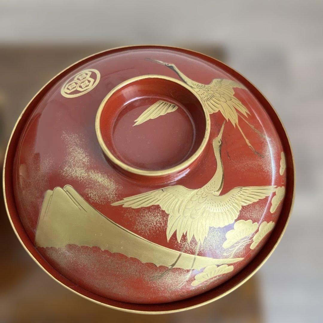 （極上美品）時代椀　輪島塗本漆　金蒔絵椀 天然木 2客