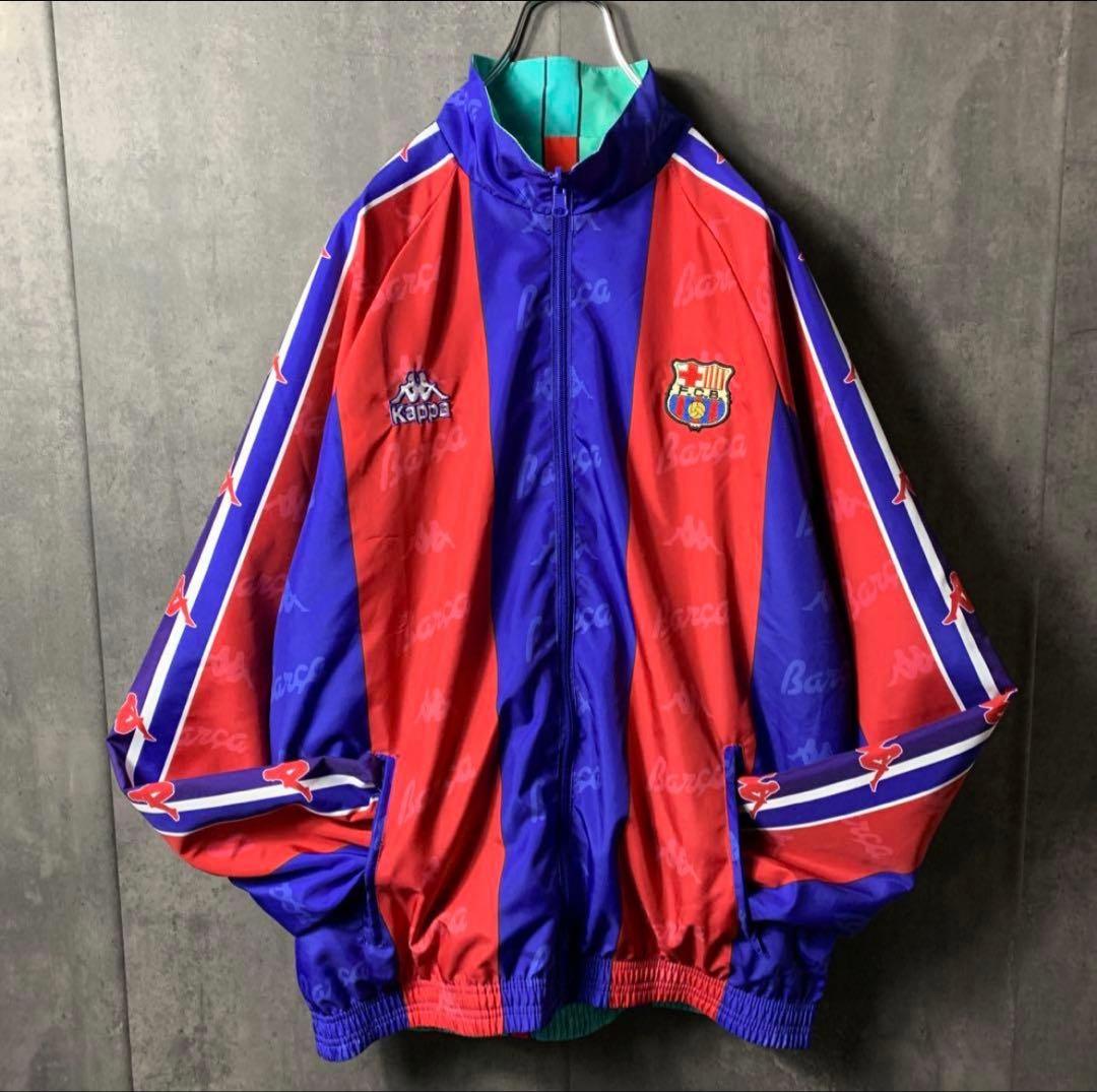 【激レア】 カッパ 古着 バルセロナ 96年 ナイロンジャケット ★リバーシブル