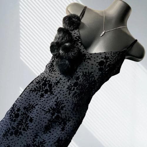 ブルガール／アンナモリナーリ シルク ワンピース 38 黒 結婚式 パーティー