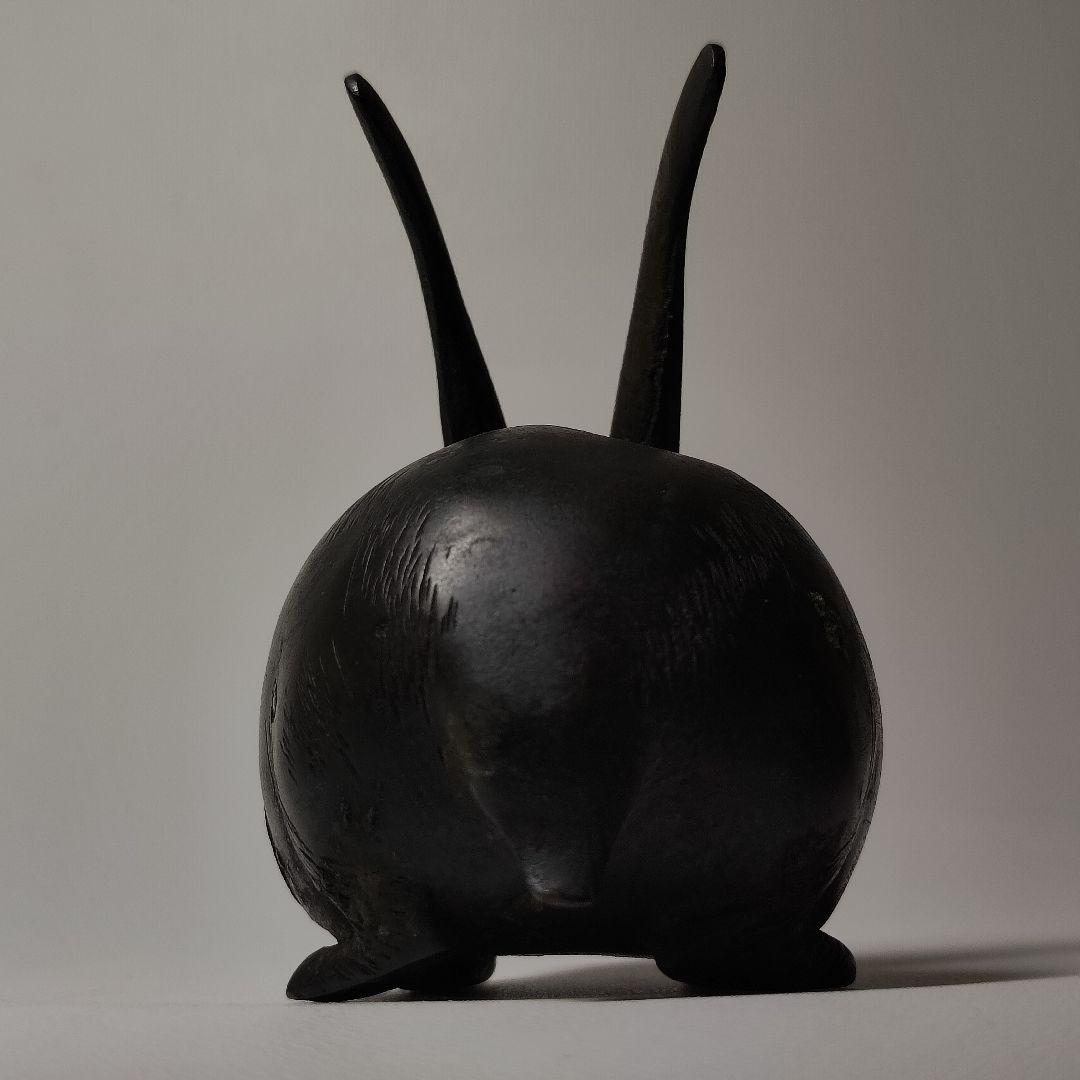 古銅　長耳兎置物　江戸時代