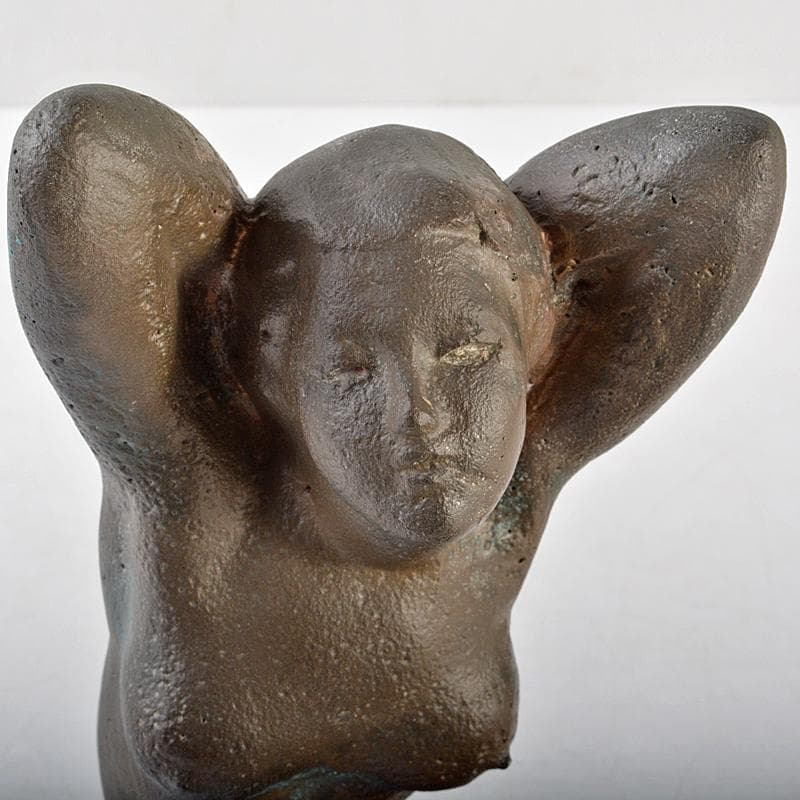 彫刻家　安藤菊男作　ブロンズ像　裸婦像　女性像　重さ約3.7kg　M　R5865