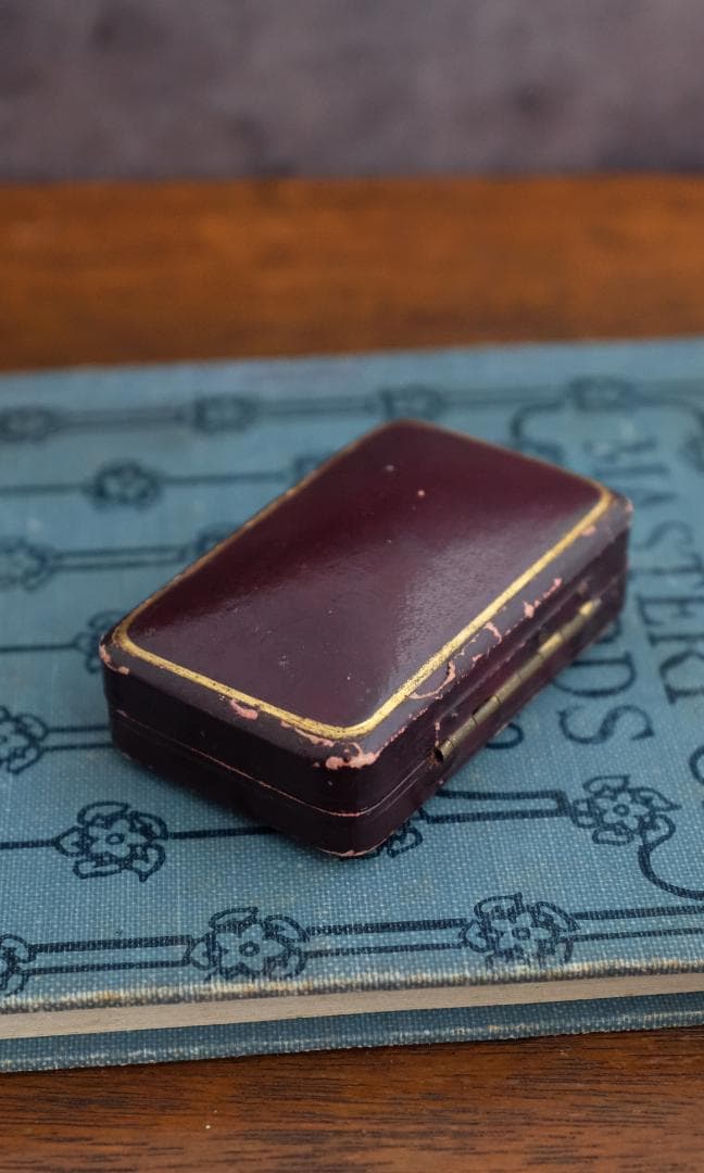 イギリスアンティークブローチケース＊英国アンティークボックス＊グリーン＊ブラウン