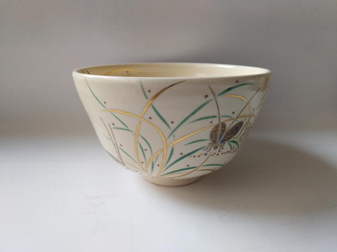 東福窯 中村能久 源氏絵 鈴虫 茶碗 京焼 共箱 共布 栞 茶道具 抹茶碗 新品